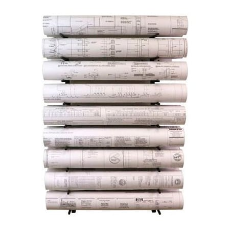 Brookside Design, Llc Vis-i-Rack-High Cap. Blueprint Storage Roll File Wall Rack - 8 Openings VRW85